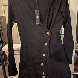 Black Button-Down Women's Dress